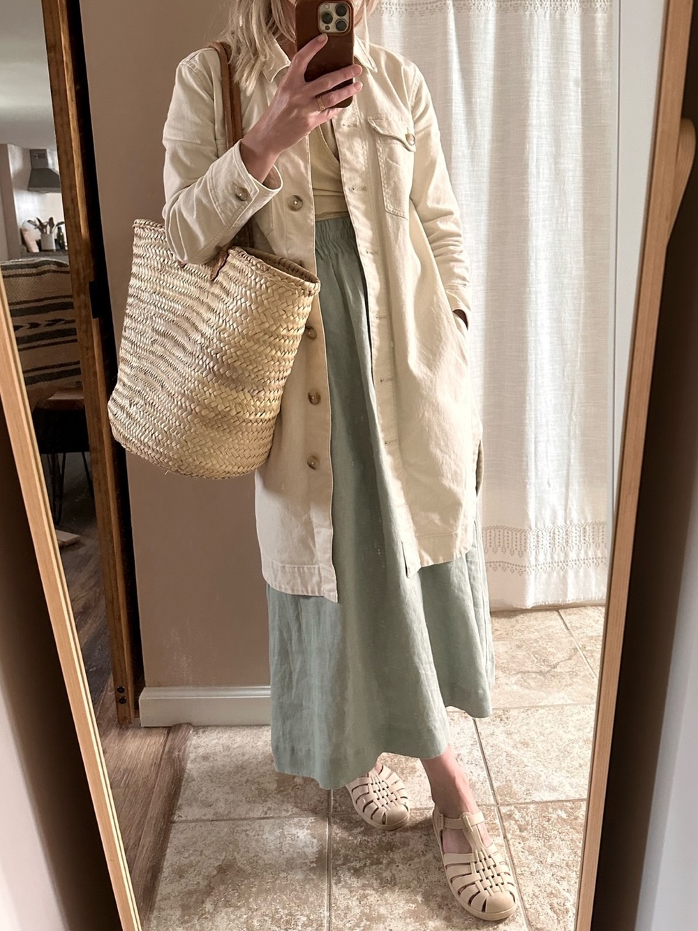 Not Perfect Linen Sion Skirt in color Succulent - Picture 4 of 4